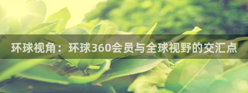 摩根娱乐ccm麻将胡了：环球视角：环球360会员与全球视野的交汇点
