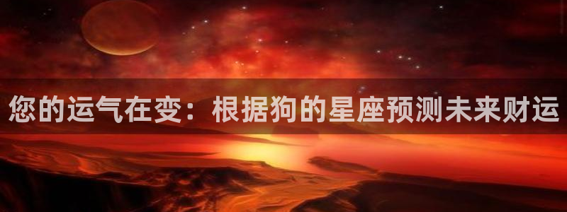 壹号大舞台有梦你就来：您的运气在变：根据狗的星座预测未来财运