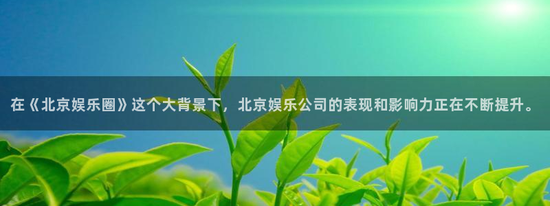 壹号top娱乐：在《北京娱乐圈》这个大背景下，北京娱乐公司的表现和影响力正在不断提升。
